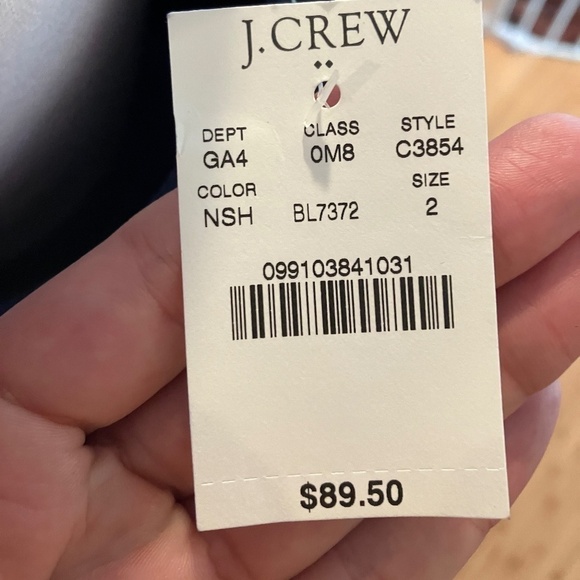 NWT J.Crew Twist Back Silk Dress in Night Shadow Blue-Size 2 - Picture 7 of 7